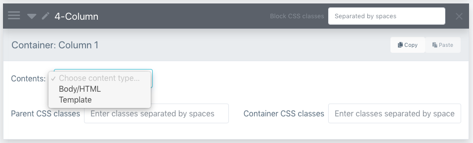 Choosing whether to populate a block via Body/HTML editor or data-driven templates