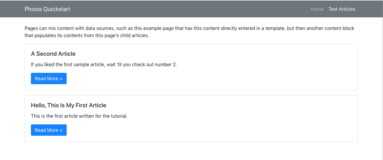 Displaying only child articles underneath a parent page, ordered by date descending